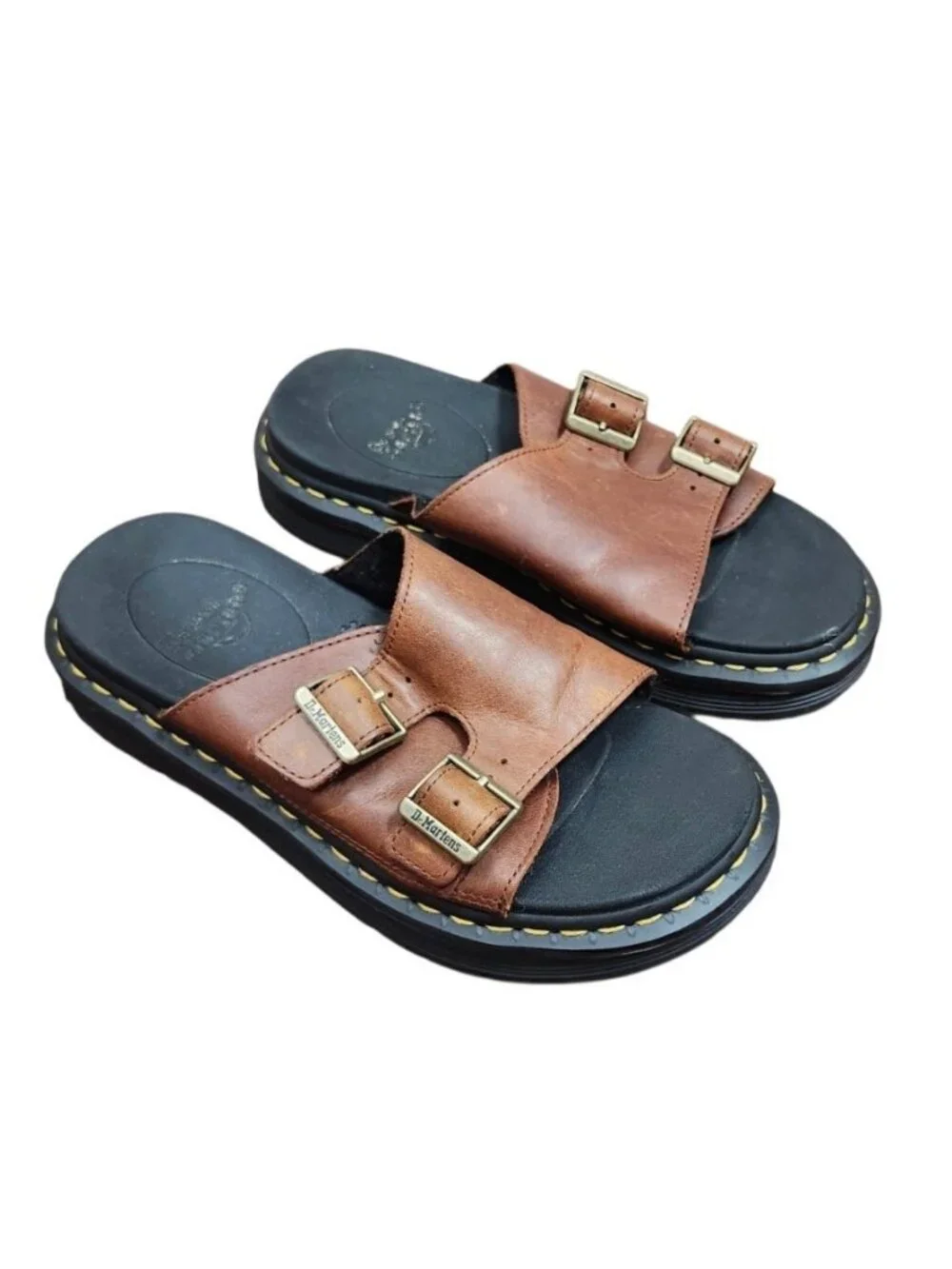 Dr. Martens Dax Luxor Leather Slide Sandals Tan Brown Men's US 7 Women's US 8
